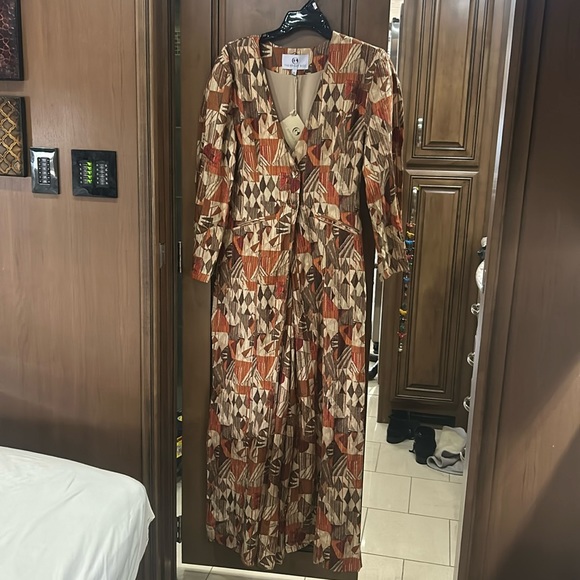 NWT The Bright Side Patterned Jumpsuit Size Medium. Gorgeous! Lined. - Picture 1 of 11